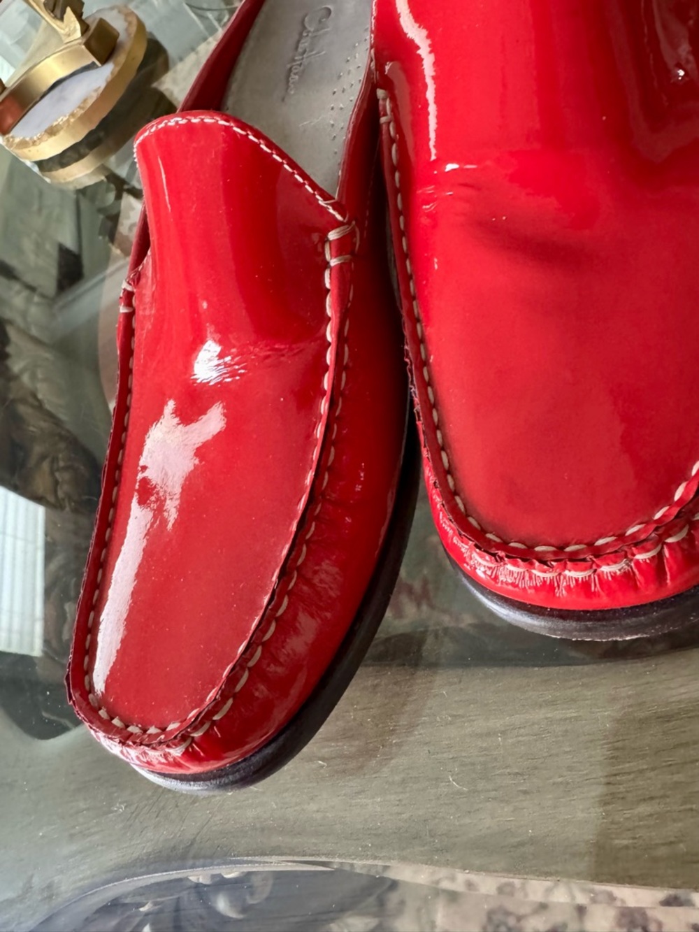 Cole Haan Women Vibrant Red Slip-On Loafers - 8.5